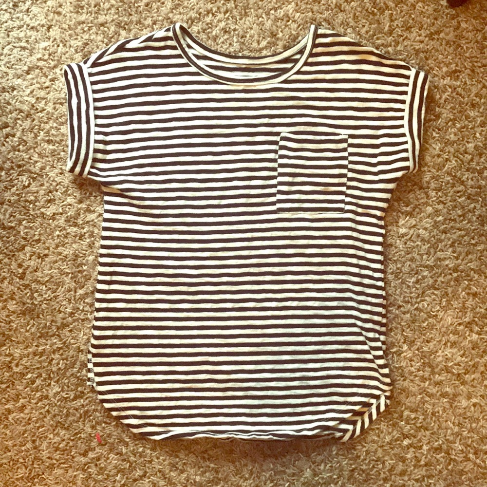 Black and white striped dress shirt